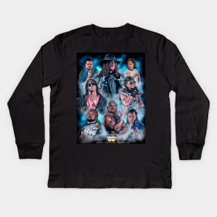 90s wrestling Federation Kids Long Sleeve T-Shirt